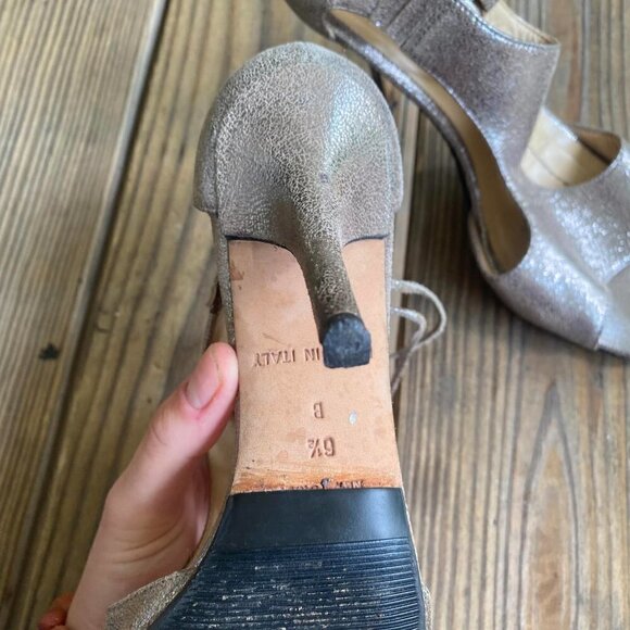 Kate Spade silver leather cut out heels - Picture 3 of 7